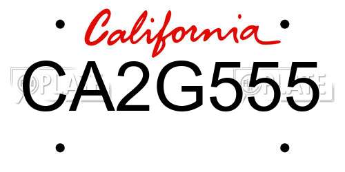 CA2G555 California License Plate