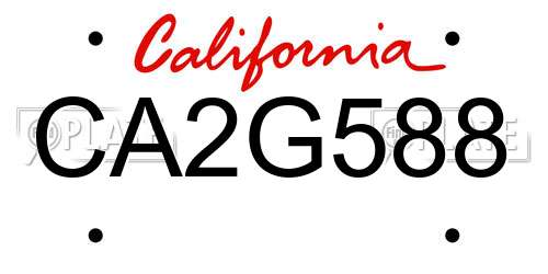 CA2G588 California License Plate