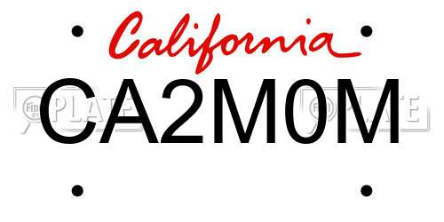CA2M0M California License Plate