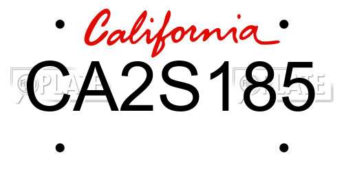 CA2S185 California License Plate