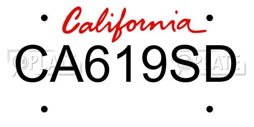 CA619SD California License Plate