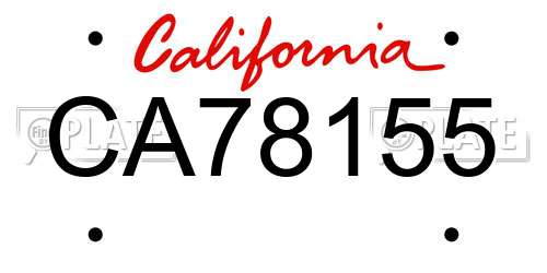 CA78155 California License Plate