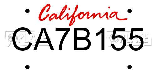 CA7B155 California License Plate