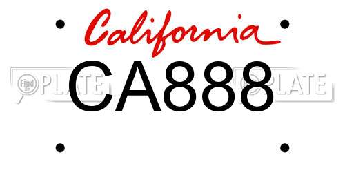 CA888 California License Plate