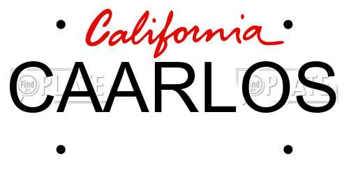 CAARLOS California License Plate