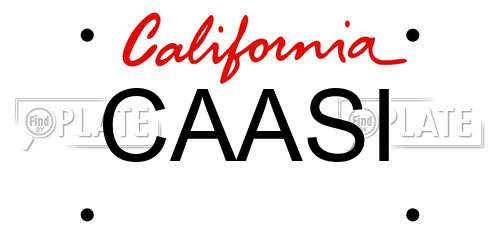 CAASI California License Plate
