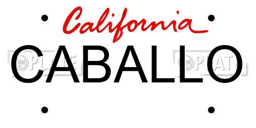 CABALLO California License Plate