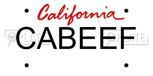 CABEEF California License Plate