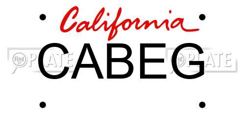 CABEG California License Plate