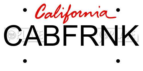 CABFRNK California License Plate