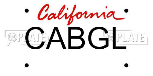 CABGL California License Plate