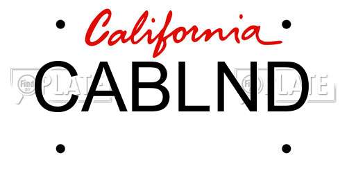 CABLND California License Plate