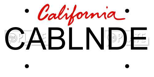 CABLNDE California License Plate