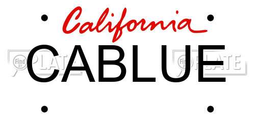CABLUE California License Plate