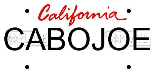 CABOJOE California License Plate
