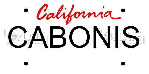 CABONIS California License Plate