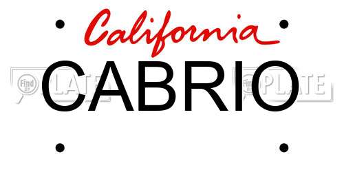 CABRIO California License Plate