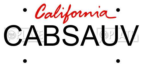 CABSAUV California License Plate