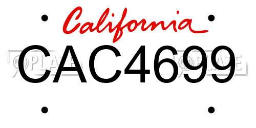 CAC4699 California License Plate