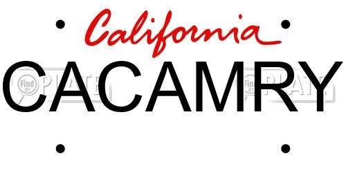 CACAMRY California License Plate