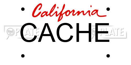CACHE California License Plate