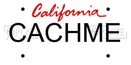 CACHME California License Plate