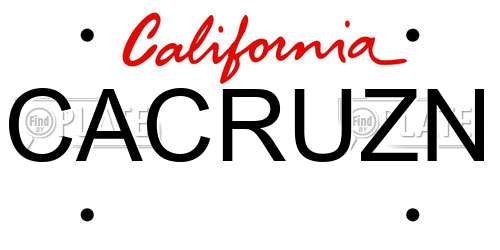 CACRUZN California License Plate