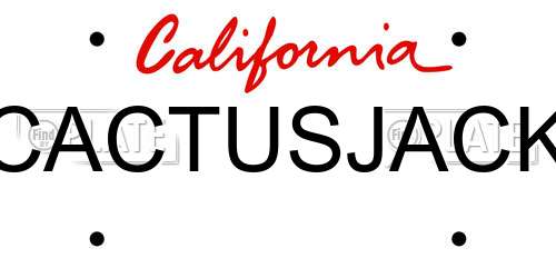 CACTUSJACK California License Plate