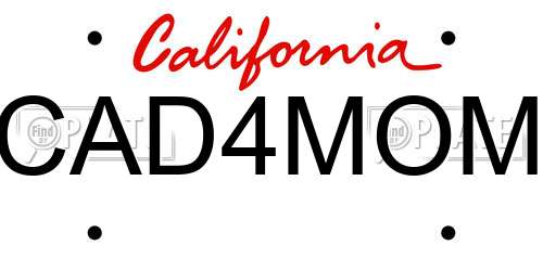 CAD4MOM California License Plate