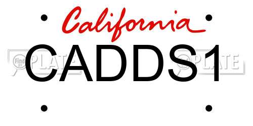 CADDS1 California License Plate