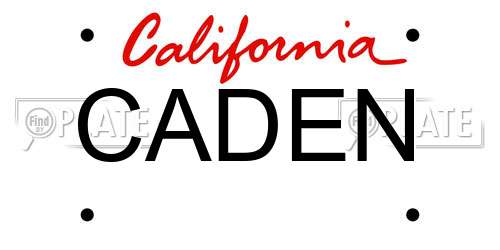 CADEN California License Plate