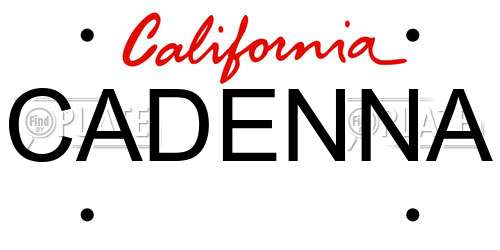 CADENNA California License Plate