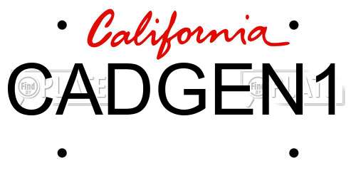CADGEN1 California License Plate