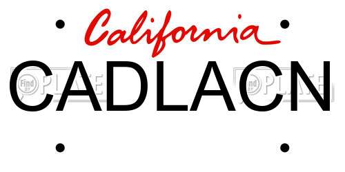 CADLACN California License Plate