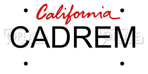CADREM California License Plate