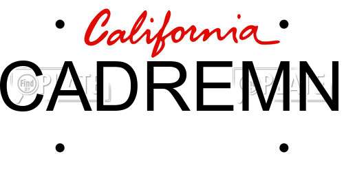 CADREMN California License Plate