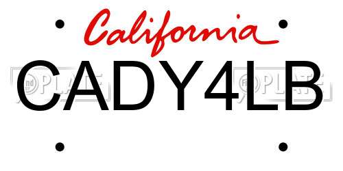 CADY4LB California License Plate