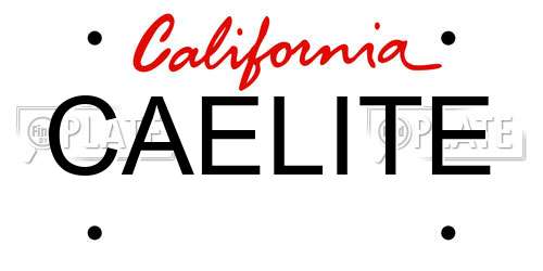 CAELITE California License Plate