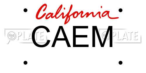 CAEM California License Plate