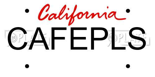 CAFEPLS California License Plate
