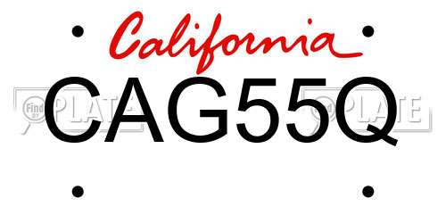 CAG55Q California License Plate