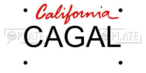 CAGAL California License Plate