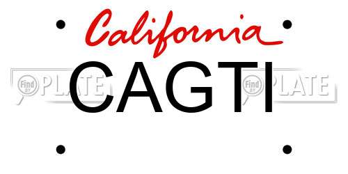 CAGTI California License Plate