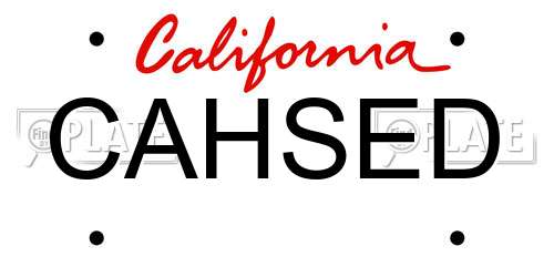 CAHSED California License Plate