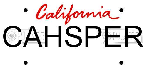 CAHSPER California License Plate
