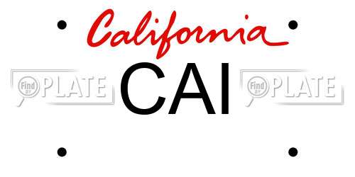 CAI California License Plate