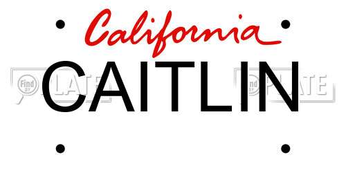 CAITLIN California License Plate