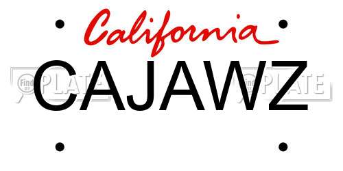CAJAWZ California License Plate