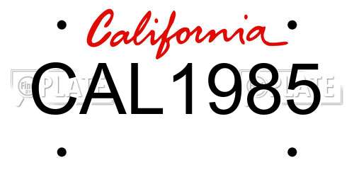 CAL1985 California License Plate