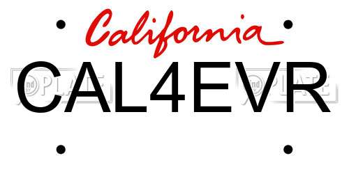 CAL4EVR California License Plate